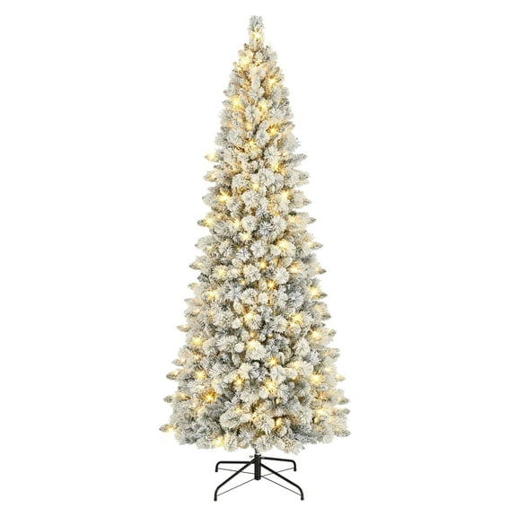 9 ft Pre-lit Flocked Alberta Spruce Tree 450 Warm White LED lights UL Listed Adaptor