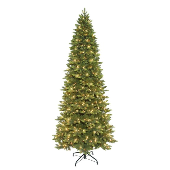 9 ft Pre-lit Slim Westford Spruce Tree 700 UL Clear Incandescent Lights On/Off Foot Pedal