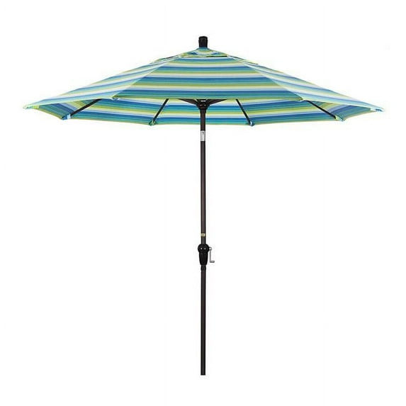 9 ft. Round Aluminum Market Umbrella, Sunbrella Seville Seaside