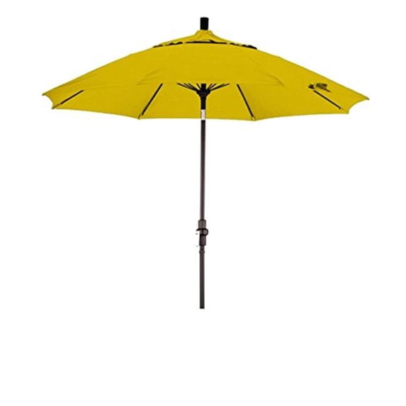 9 ft. Round Aluminum Pole Fiberglass Rib Market Umbrella - Crank Lift & Collar Black Tilt Sunbrella Sunflower