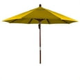 thumbnail image 1 of 9 ft. Round Hardwood Frame Market Umbrella - Stainless Steel Hardware & Push Open - Sunbrella Yellow, 1 of 1