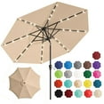 thumbnail image 1 of 9 ft Solar Umbrella 32 LED Lighted Patio Umbrella Table Market Umbrella with Tilt and Crank Outdoor Umbrella for Garden, Deck, Backyard, Pool and Beach (Navy Blue), 1 of 7