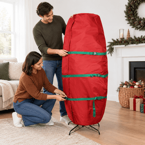 9 ft. Tall Artificial Christmas Tree Storage Container, Heavy Duty 600D Canvas Red Storage Bag