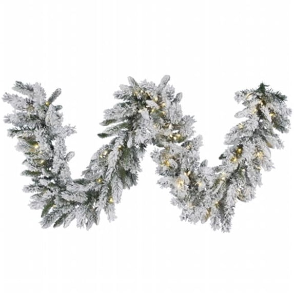 9 ft. X 16 in. Snow Ridge Garland LED 100 WmWht
