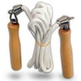 thumbnail image 1 of 9-ft polyester Jump Rope with Spring Loaded Wooden Handles for Speed Jumping, 1 of 2