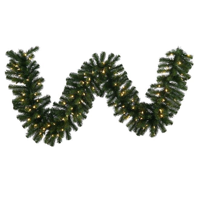 9 ft. x 10 in. Douglas Fir Artificial Green Christmas Garland with 50 Warm White LED Light