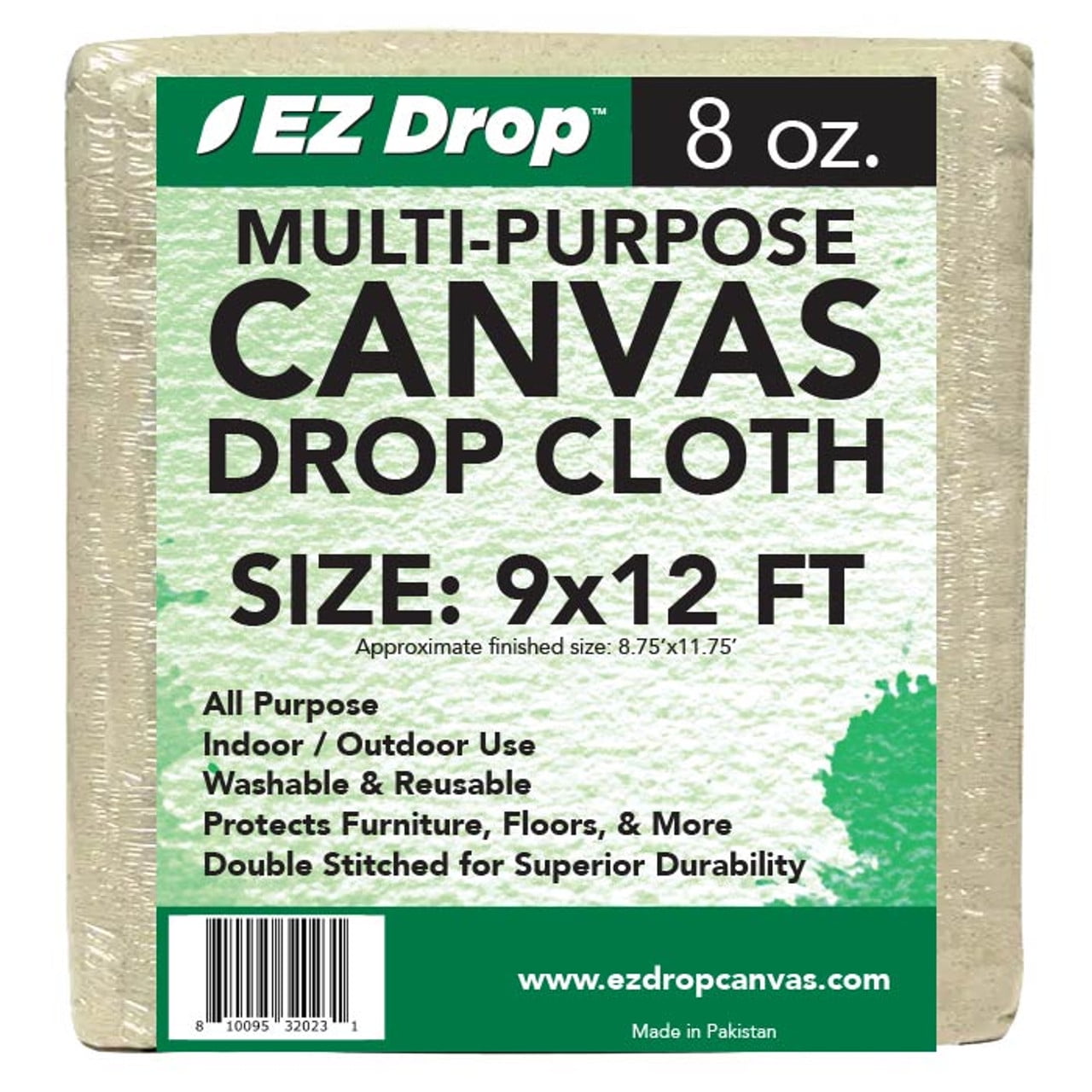 9 ft. x 12 ft. Canvas Dropcloth - 8 oz.