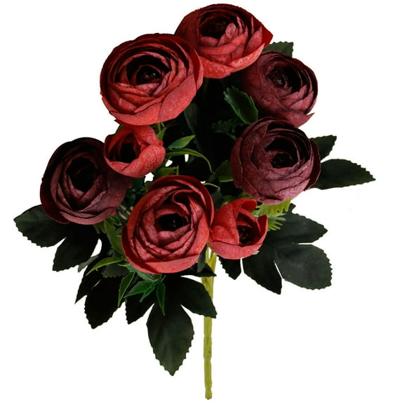 9\-head Artificial Rose Bud Bouquet Simulation Rose Flower Decor Decoration Wedding Flower red