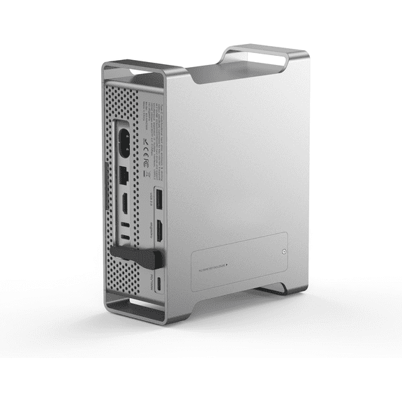 9-in-1 Aluminum Vertical Docking Station for Mac mini M4 / M4 Pro (2024) with M.2 NVMe/SATA SSD Enclosure, 4K@60Hz HDMI, 10Gbps USB-C & USB-A, 100W PD, SD/TF Card Reader, Desktop Stand for Mac Studio