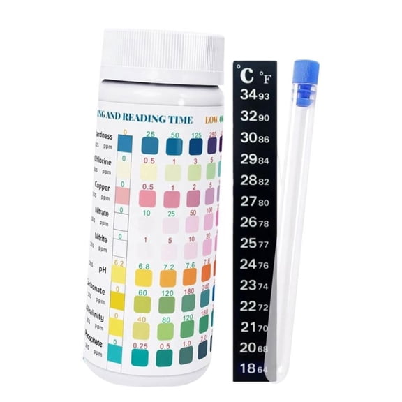 9 in 1 Aquarium Test Strips, 100 Count, Fish Tank Water Test Kit for Freshwater & Saltwater, Tests Nitrate, Nitrite, PH