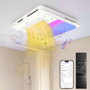 9-in-1 Bathroom Exhaust Fan with Heater, Dimmable LED Light, Built-in Bluetooth Speaker, Auto Humidity Sensor & Remote Control