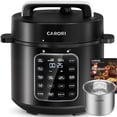 thumbnail image 1 of CARORI 9-in-1 Electric Pressure Cooker 6 Quart Black, Stainless Steel Pot, 12 Preset Functions with Touchscreen, Safe Steam Release, Stew, Slow Cook, Rice, Sauté, Warmer, 1 of 10