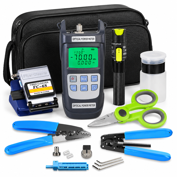 9-in-1 Fiber Optic Tool Kit with Optical Power Meter for Network and Cable Maintenance