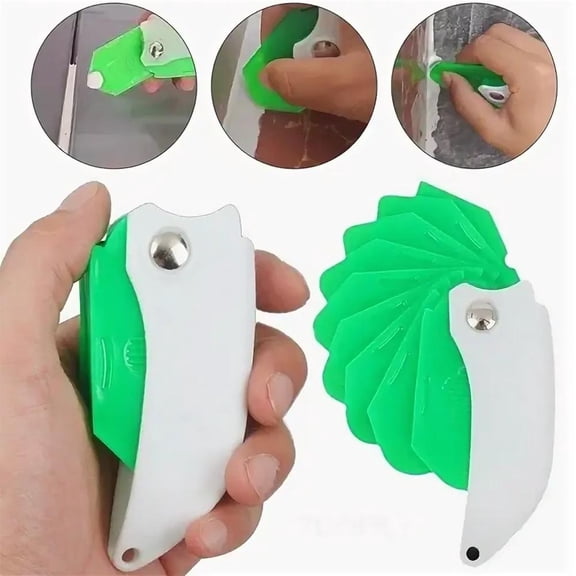 9 in 1 Foldable Caulking Scraper Tool 5.91in Silicone Sealant Grout Removal Finishing Spatula ABS Multi Angle Joint Sealing Tool for Home DIY