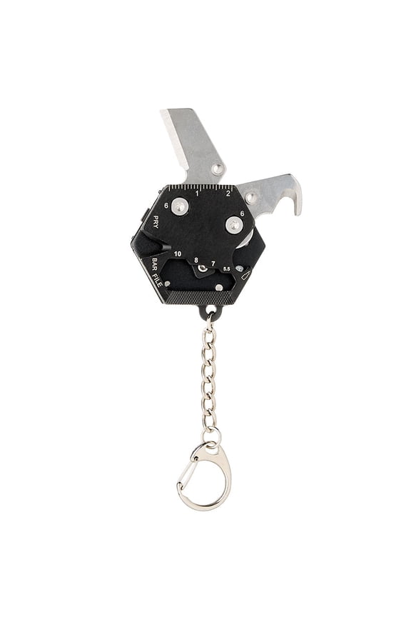 Hexagonal 9-in-1 Survival Keychain Tool-Compact and Versatile