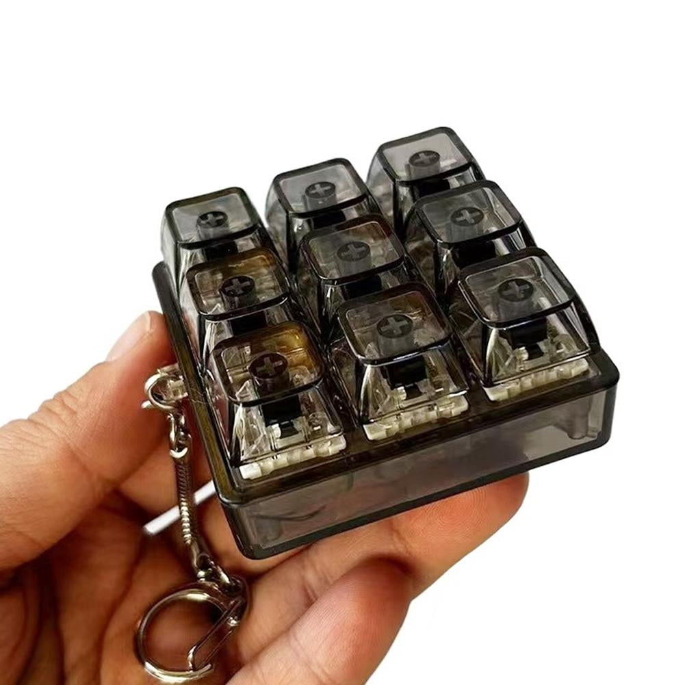9-in-1 Keyboard Fidget Toy Keychain, LED Clicker Decompression Desk Toy ...