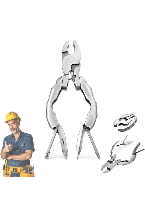 9-in-1 Keychain Multitool Pliers,Mini Edc Portable Folding Multifunctional Pliers,Mini Pocket Multi Tool with Screwdriver Bits, Wire Cutter, Stripper & Bottle Opener for Camping, Hiking and DIY (1)
