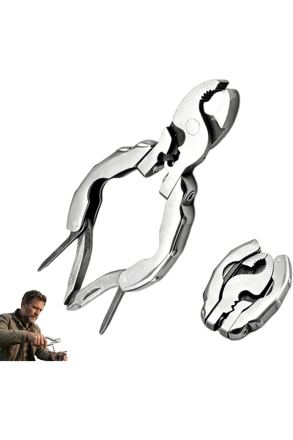 9-in-1 Keychain Multitool Pliers, Mini Pocket EDC Folding Tool with Screwdrivers, Wire Cutter & Bottle Opener, Stainless Steel Compact Multi Function Gear for Men, Outdoor Camping (1 Pcs)