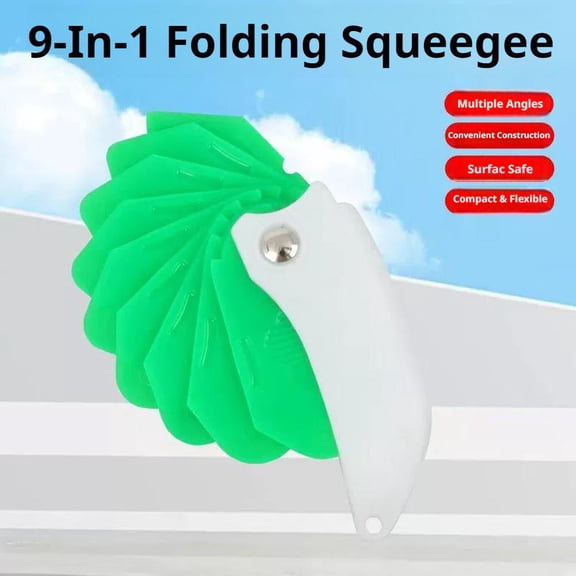 9-in-1 Multi-functional Squeegee Scraper, Folding Edge Tool for Caulking Sealing, Non-Stick Silicone Applicator for DIY Home Repair