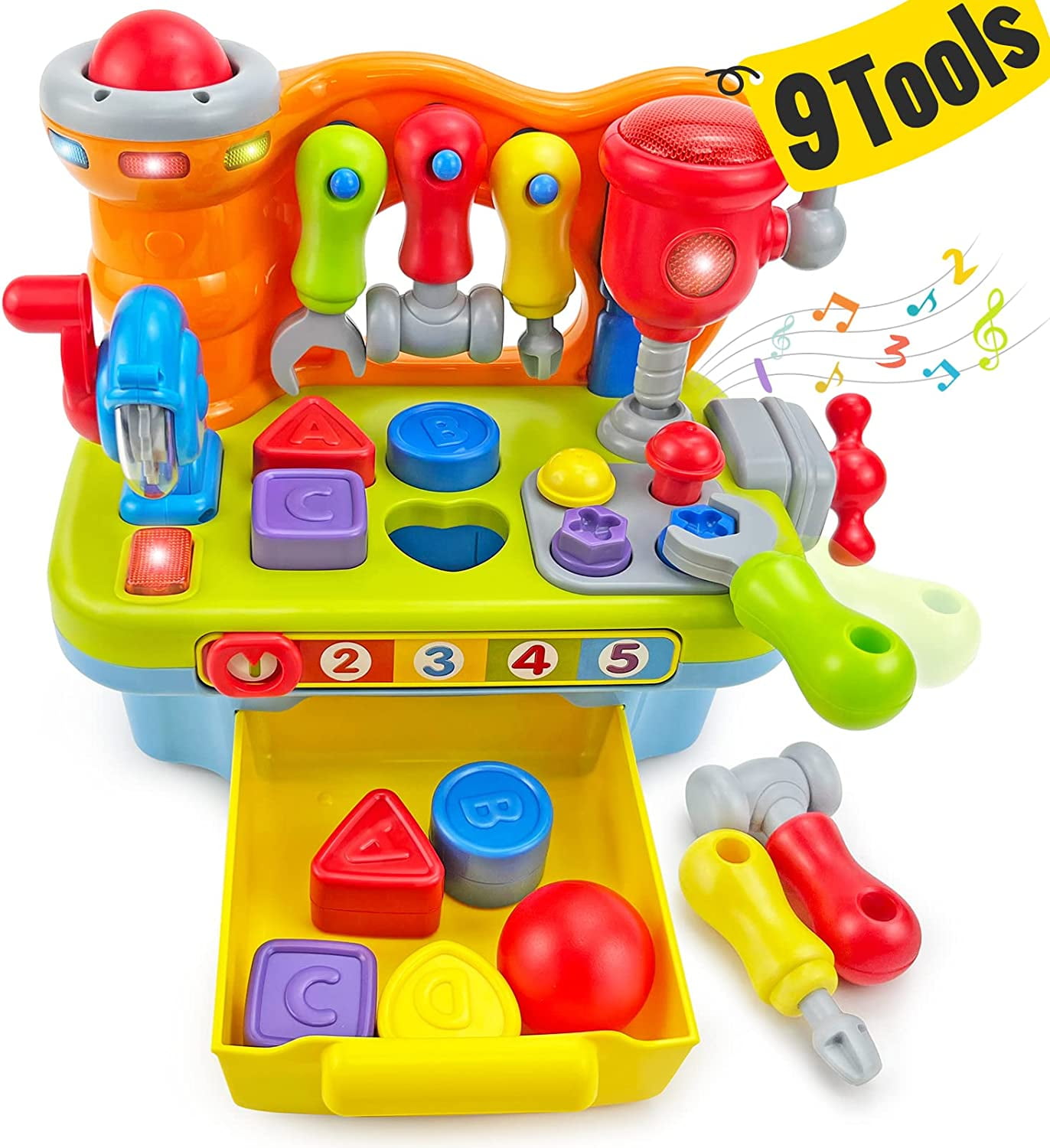 9in1 Multifunction Music Workbench Toys for 1 Year Old Boy Fine