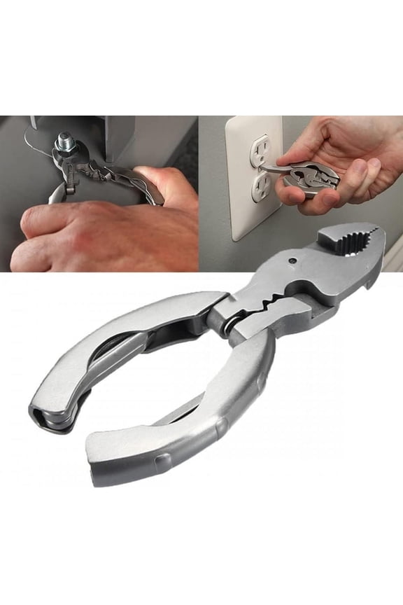 9-in-1 Multifunctional Pocket Tool | Mini Keychain Pliers with Screwdrivers, Cutter, Stripper, Crimper & Bottle Opener | Lightweight ANSI Standard Compact EDC Gear