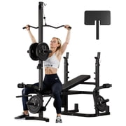 9-in-1 Olympic Weight Bench, 900LBS Capacity Adjustable Bench Press with Leg Extension, Preacher Curl & Lat Pulldown, Home Gym Strength Equipment