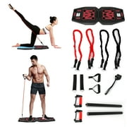 9 in 1 Push Up Rack Board System Fitness Workout Train Gym Exercise with 2 Resistance Bands and 2 Pilate Bars