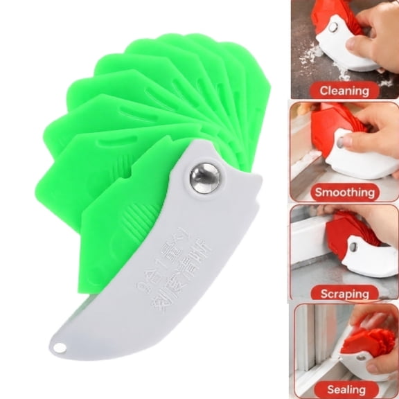 9-in-1 Seam Tool, Grout removal tool for bathrooms,kitchens, windows,and floors.ABS Caulking Tool for Home Renovation and DIY Projects(Green)