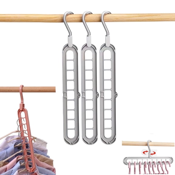 9‑in‑1 Smart Hanger Pro – 3 Pcs of Space Saving Hanger for Closet Organizers, Magic Hanger for Apartment & Dorm Room Essentials