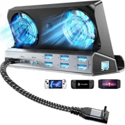 9-in-1 Steam Deck Docking Station for Steam Deck/Rog Ally/Switch/Legion Go Dual Cooling Fans 4K@60Hz,6 USB Ports,1000Mbps,Type C 100W PD 40Gbps Adapter