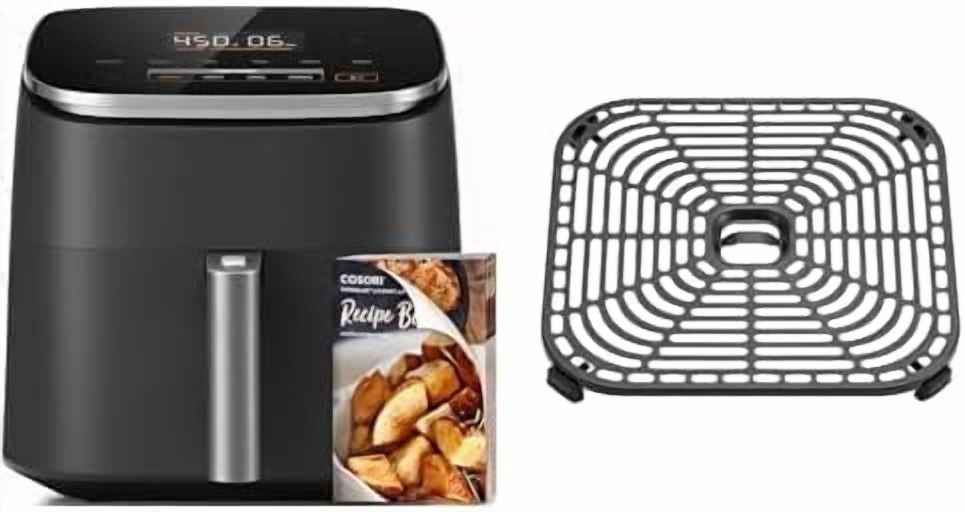 9-in-1 TurboBlaze Air Fryer 6 Qt, Premium Ceramic Coating, 90°–450°F, Precise Heating for Even Results, Air Fry, Roast, Bake, Broil, Dry, Frozen, Proof, Reheat, Keep Warm, 120V, Dark Gray