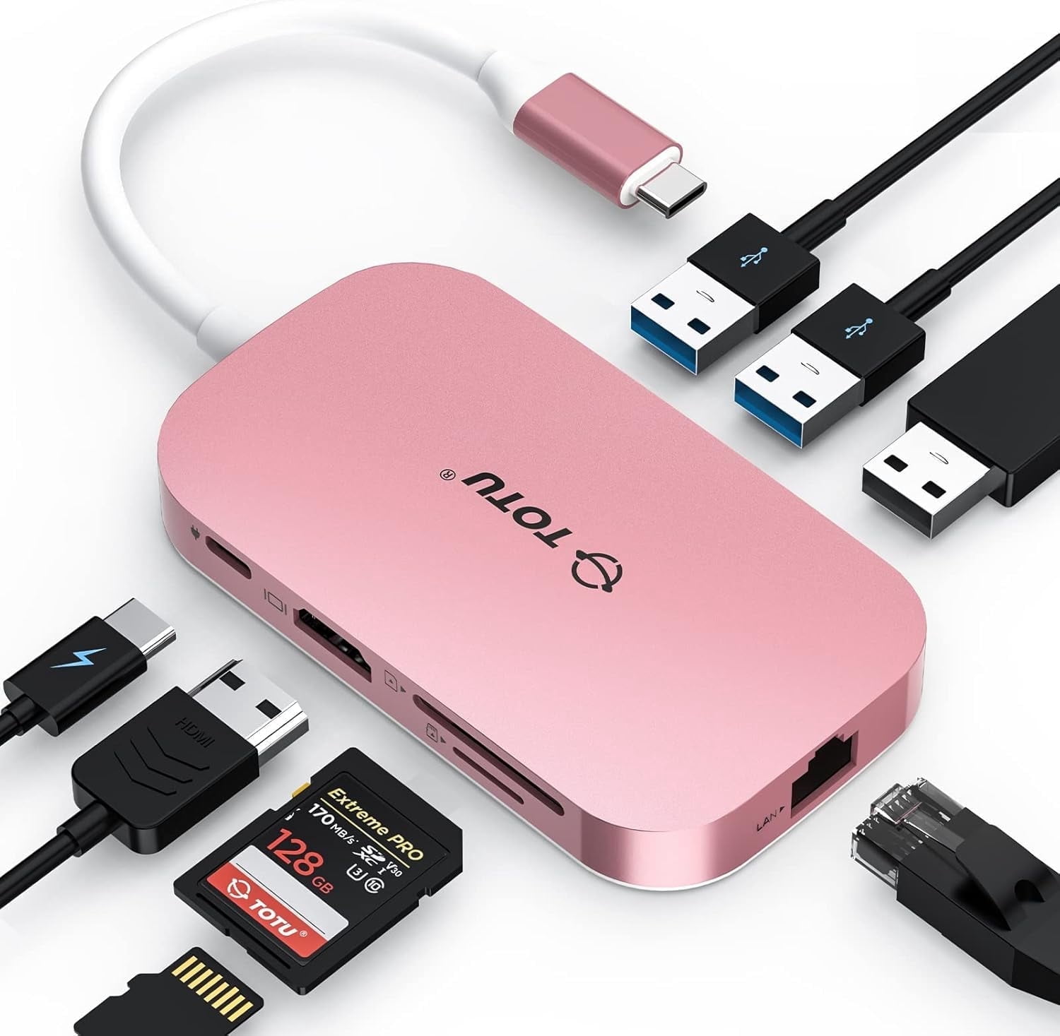 9-in-1 USB C Hub with 4K HDMI, Ethernet, 92W PD, 2x USB 3.0, SD/TF Card ...