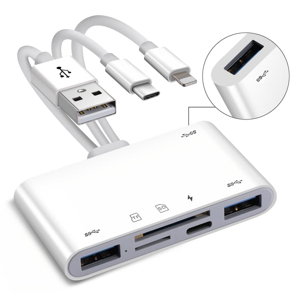 9-in-1 USB-C OTG Adapter with SD/Micro SD Card Reader, USB-C to A, PD Fast Charging for iPhone, iPad, Android, PC, Laptop