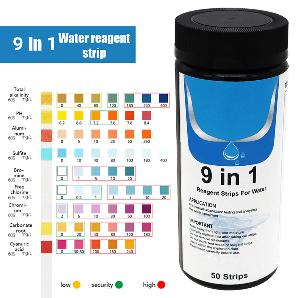 9in1 Water Test Strips Water Quality Tester Water Hardness Test