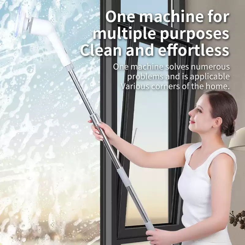 9-in-1 cleaning brush Long handle retractable LCD digital display ...
