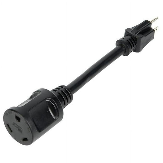 9 in. 30 A Female to 15 A Male Generator Power Adapter Power Cord
