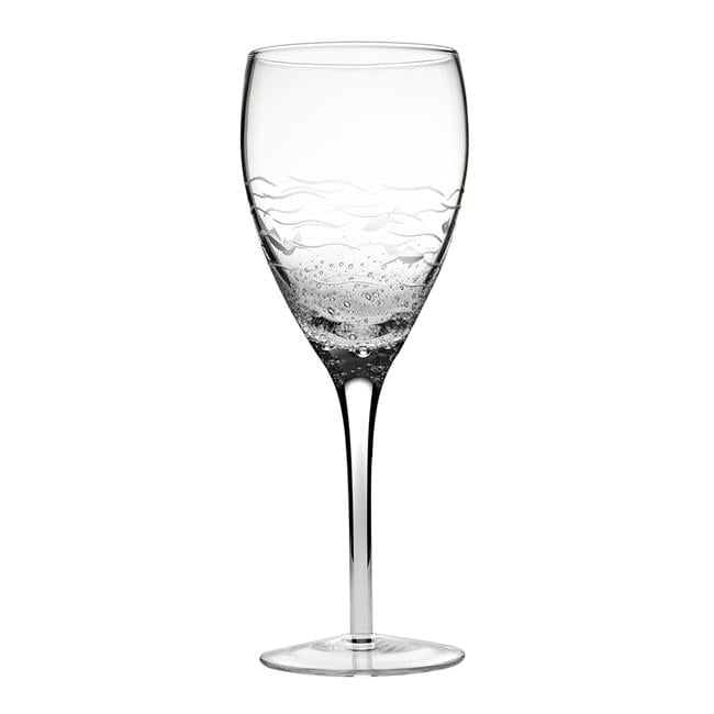9 in. Cut Fish & Bubbles Wine Glass, Clear - Walmart.com
