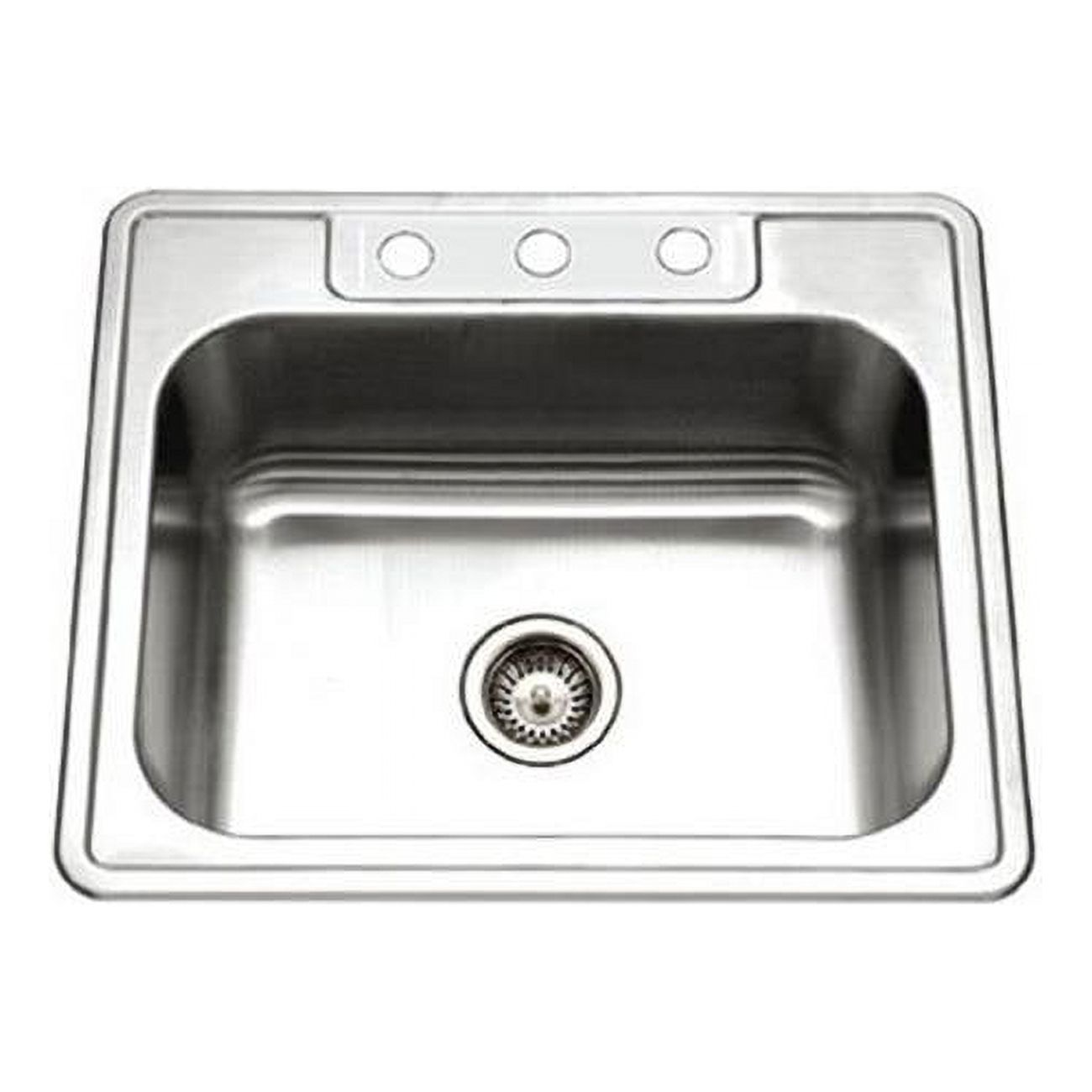 9 in. Deep Glowtone Series Topmount Stainless Steel 3 Hole Single Bowl Kitchen Sink - image 1 of 1