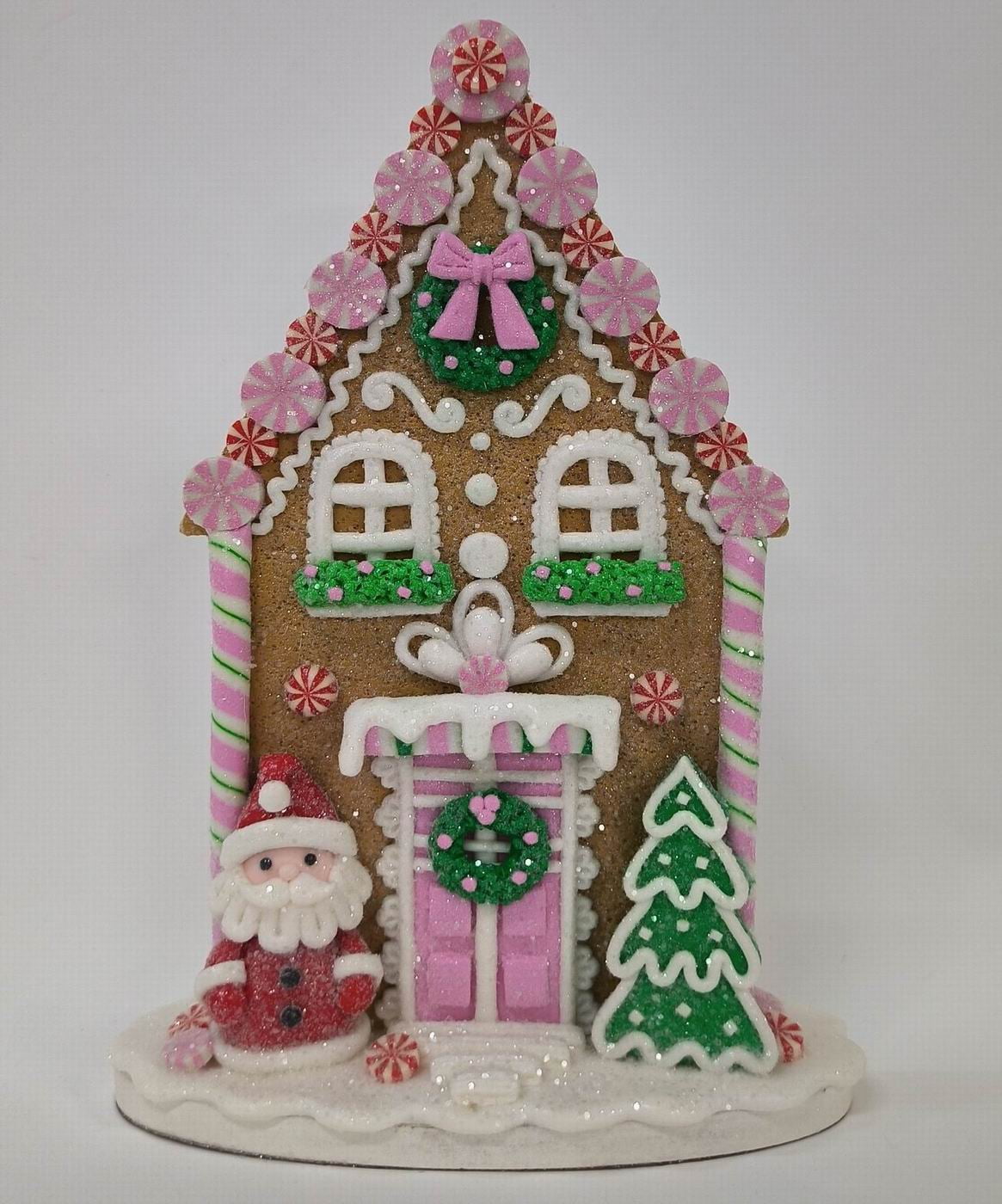 9 in Glazed Clay Santa Christmas Village House Christmas Decoration, Multi-Color, by Holiday Time