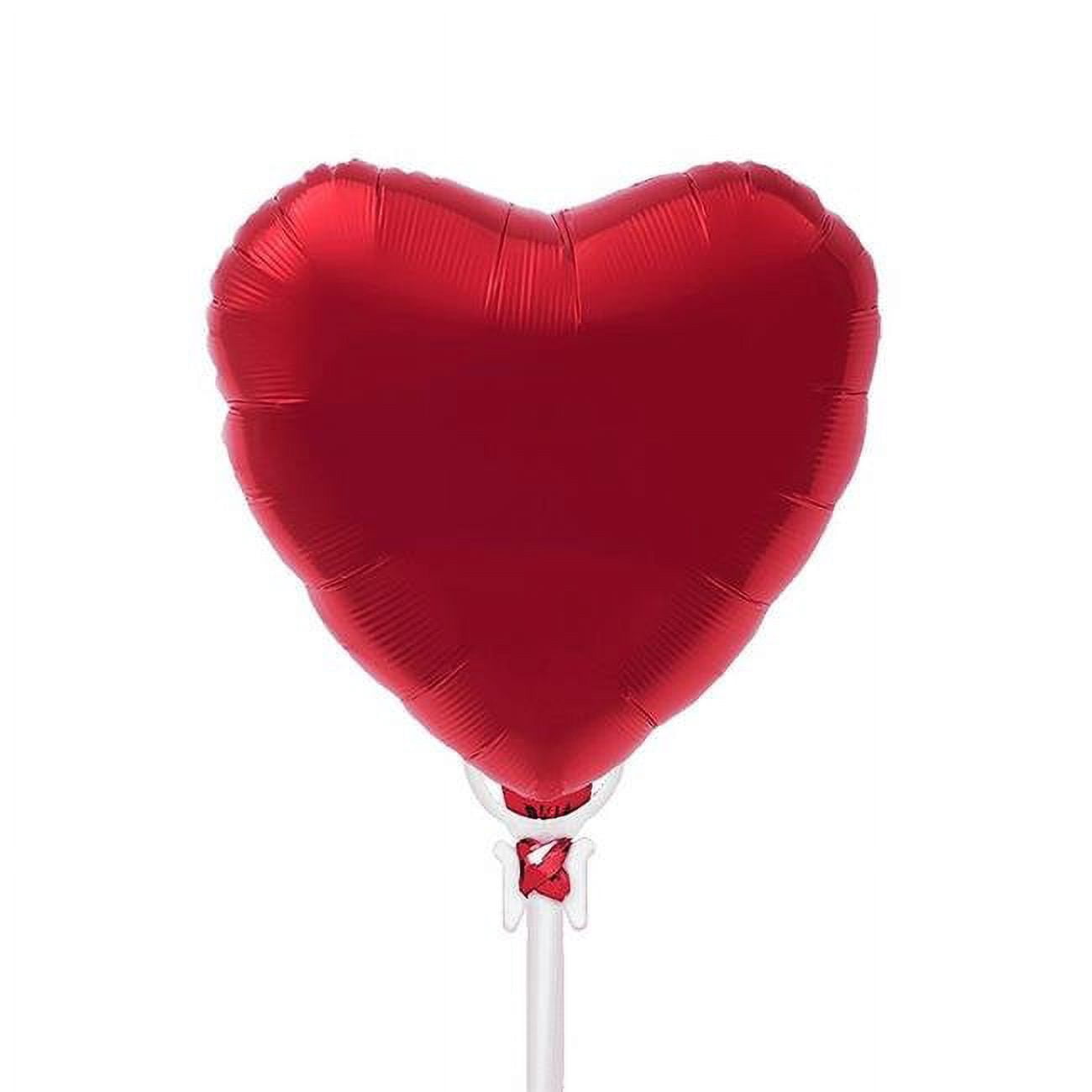 9 in. Heart on a Stick Red Foil Balloon - Walmart.com