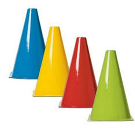 9 in. Height Plastic Cone, Set of 4 - Assorted