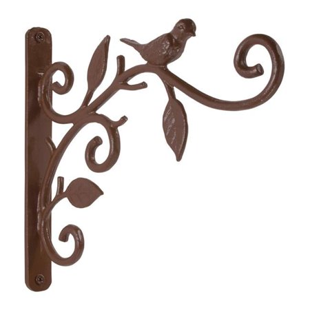 9 in. Panacea  Bronze Iron Bird & Leaf Plant Hanger