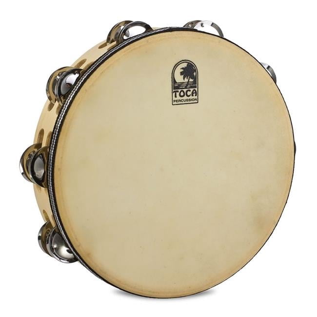 9 in. Players Series Single Row Wood Tambourine with Head