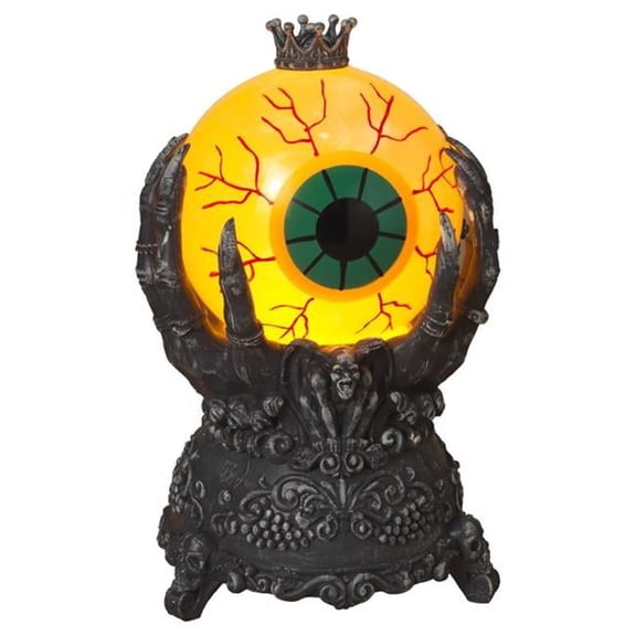 9 in. Prelit Smokey Eye Water Globe Tabletop Decor, Black & Yellow - Pack of 4