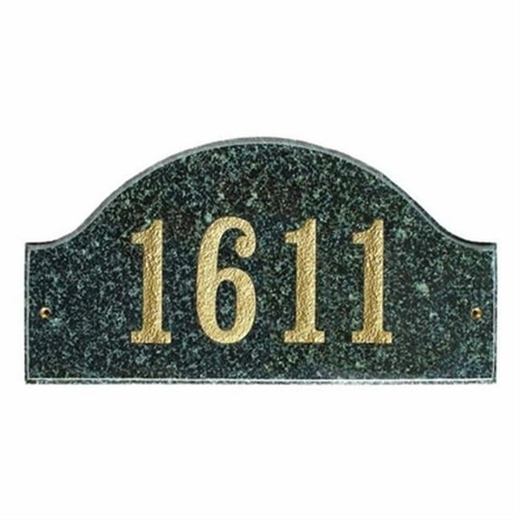 9 in. Ridgecrest Arch Emerald Green Polished Stone Color Solid Granite Address Plaque