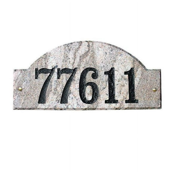 9 in. Ridgecrest Arch Five Color Natural Stone Color Solid Granite Address Plaque