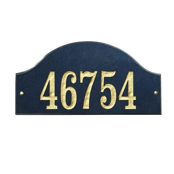 9 in. Ridgecrest Arch Polished Black Stone Color Solid Granite Address Plaque