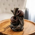thumbnail image 1 of 9 in. Rustic Tree Trunk & Clay Pots Tabletop Water Fountain, Brown, Green & Dark Orange, 1 of 1