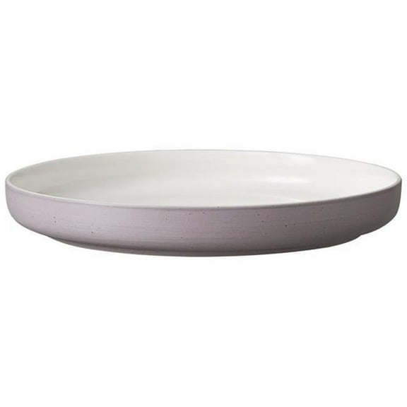 9 in. Speckle Raised Rim Porcelain Deep Plate, White & Gray
