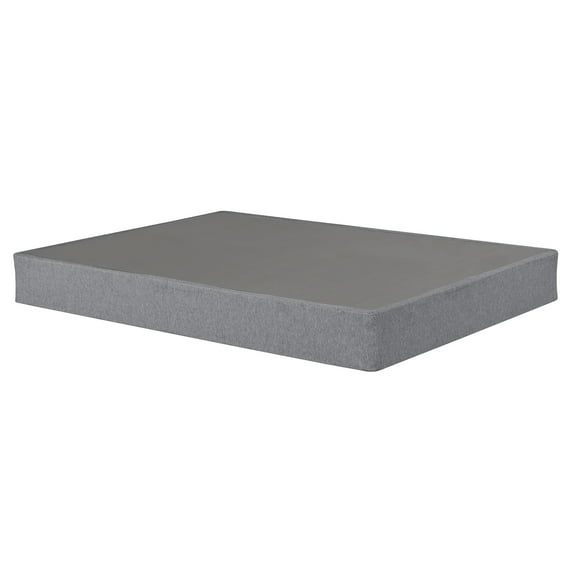 9 in. Twin-XL Size Folding Mattress Box Spring Foundation Bed Base, Polyester, Metal Frame, Gray